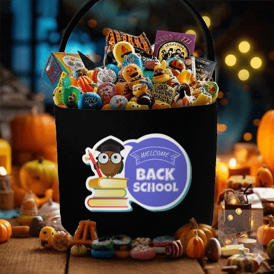 Back to School Sticker Fabric Baskets