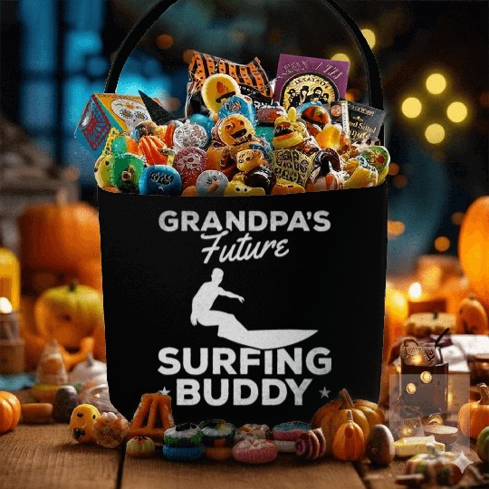 Grandpa's Future Surfing Buddy Surfer Baby Newborn Fabric Baskets