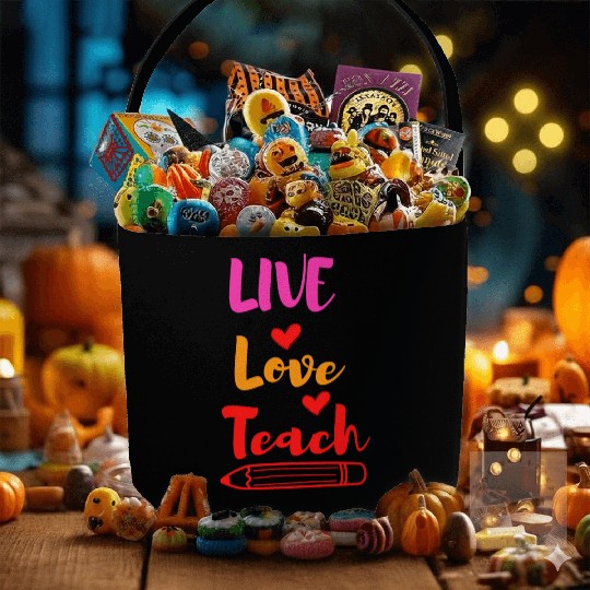 Best Teacher teaching live school love children Fabric Baskets