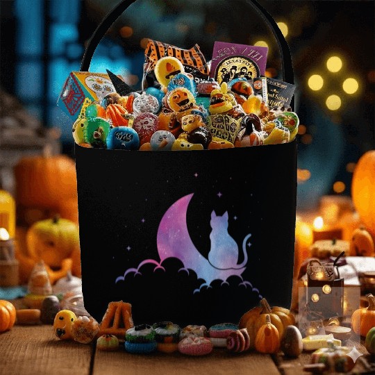 Celestial Cat Lover Pastel Goth Feline Fabric Baskets