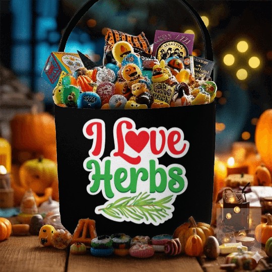 I Love Herbs Gardening Herb Herbalism Herbalist Fabric Baskets