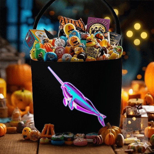 Synthwave Narwhal Fabric Baskets