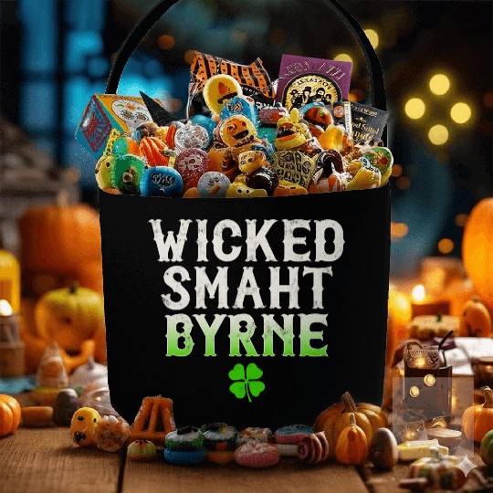 Wicked Smaht Byrne Clan Boston Irish Slang Fabric Baskets
