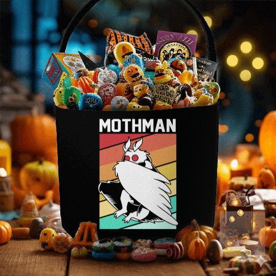 Retro Mothman Cryptid 80s Vintage Mothman Fabric Baskets