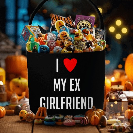 I LOVE MY EX GIRLFRIEND HEART TRENDY Fabric Baskets