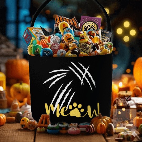 meow cat scratch Fabric Baskets