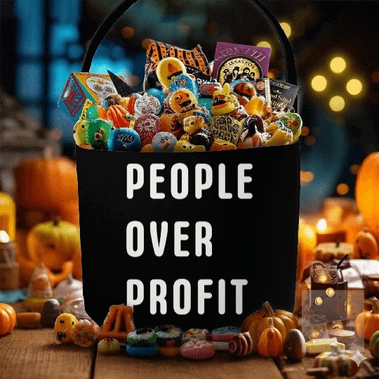 People Over Profit Anti Capitalism Protest Fabric Baskets