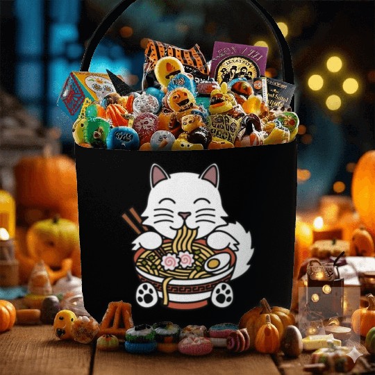 Persian Cat Ramen Noodles Fabric Baskets