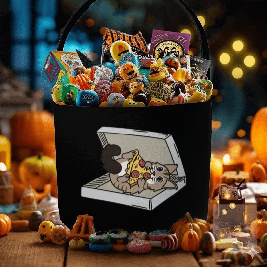 Maine Cat Pizza Lover Fabric Baskets