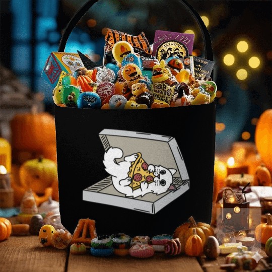 Persian Cat Pizza Lover Fabric Baskets