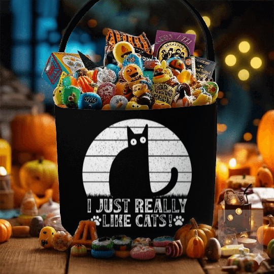 Funny Cat Lover Cat Owner I just really like Cats Fabric Baskets