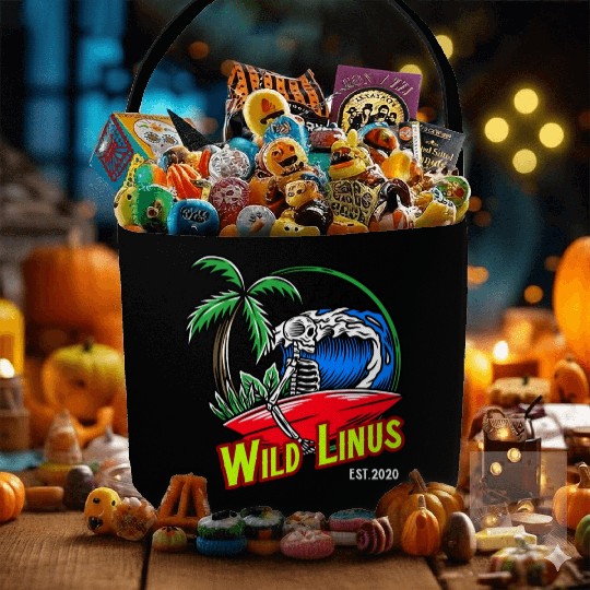 Surfing Skull by Wild Linus Germany Fabric Baskets