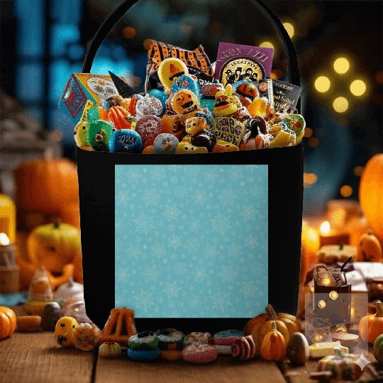 Teal Snowflakes Pattern Fabric Baskets