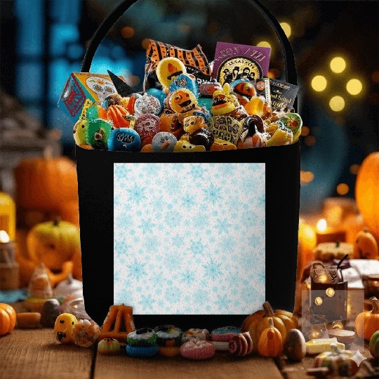 Modern Snowflakes Pattern White Teal Fabric Baskets