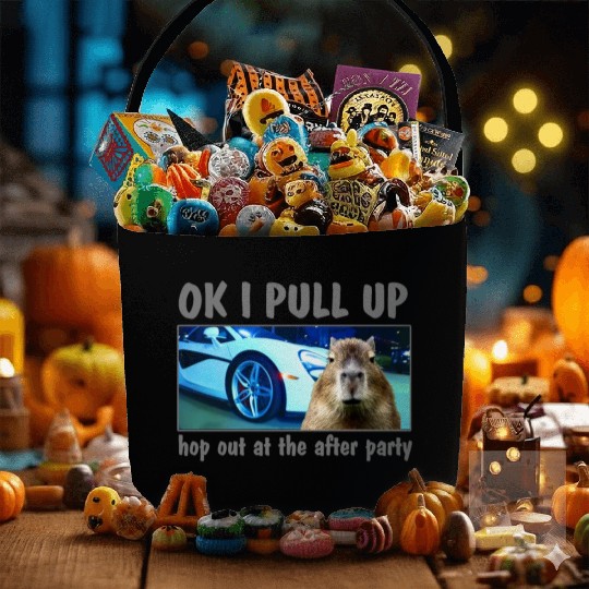 Ok I Pull Up Capybara Meme After Party Rap Song ar Fabric Baskets