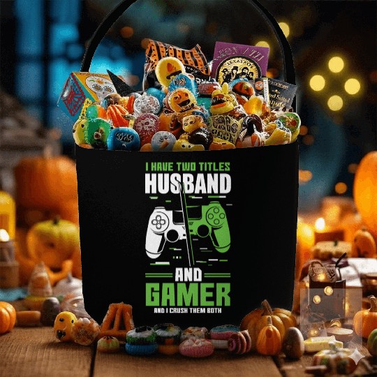 Two Titles Husband Gamer Video Game Lover Gaming Fabric Baskets