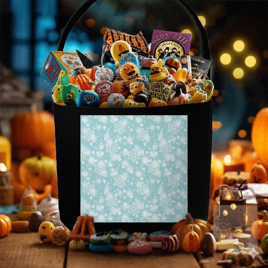 Teal Snowflakes Pattern Fabric Baskets