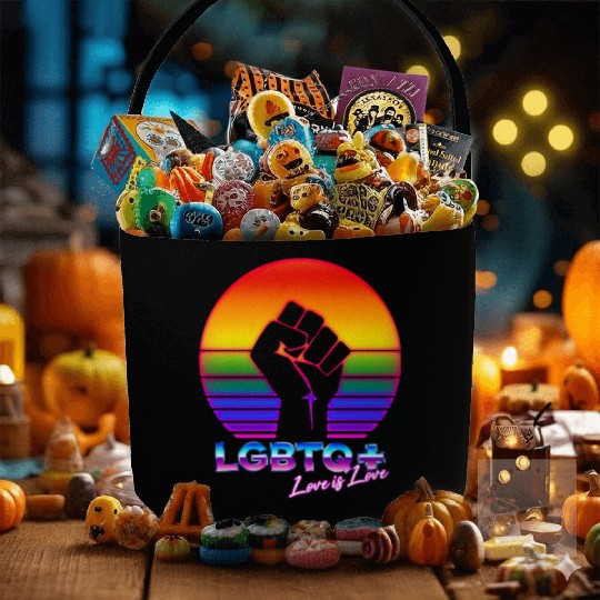 LGBTQ+ Love is Love Pride 80s Sunset Fabric Baskets