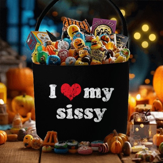 I Love Heart My Sissy Family Brother Sister Fabric Baskets