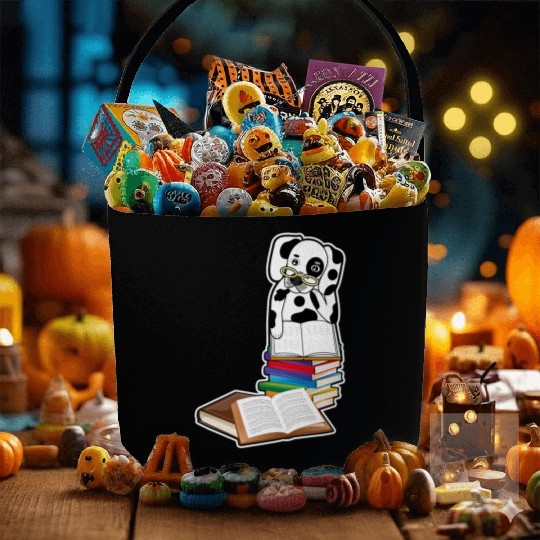 Book Reading Dalmatian Dog Lover Fabric Baskets