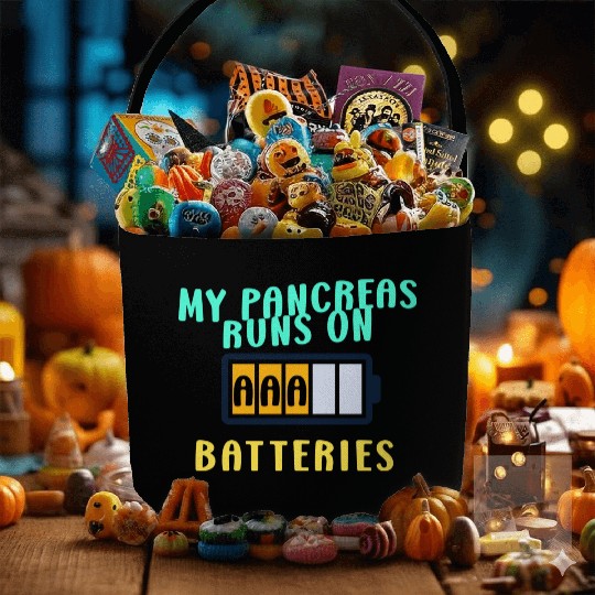 My Pancreas Runs On AAA Batteries Funny Diabetics Fabric Baskets