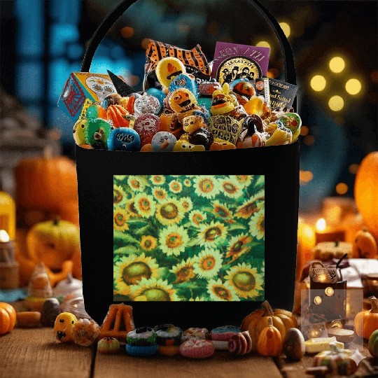 Bright Sun Flower Field Fabric Baskets