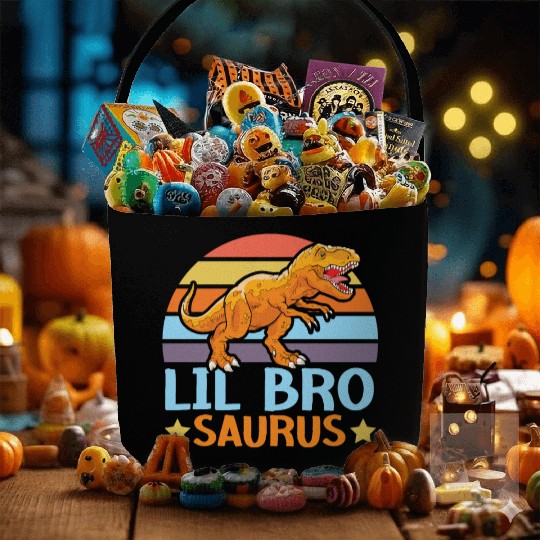 Lil Bro Saurus Best Bro Ever Brotherhood Dinosaur Fabric Baskets