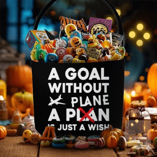 Airline Pilot A Goal Without A Plane Aircraft Fabric Baskets