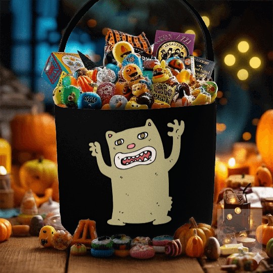 funny catzilla, cat lover Fabric Baskets