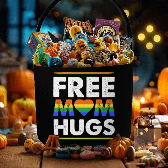 Free Mom Hugs Rainbow Parade Pride Month LGBTQ Fabric Baskets