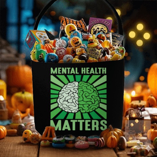 Mental Health Matters Brain Awareness Vintage Fabric Baskets