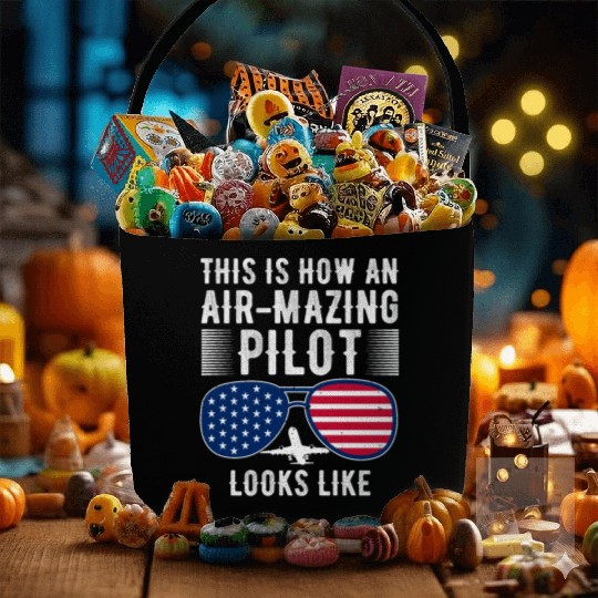 Aircraft Pun Airmazing Pilot - Airline Pilot Fabric Baskets