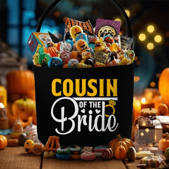 Cousin Of The Bride Wedding Party Matching Gift Fabric Baskets