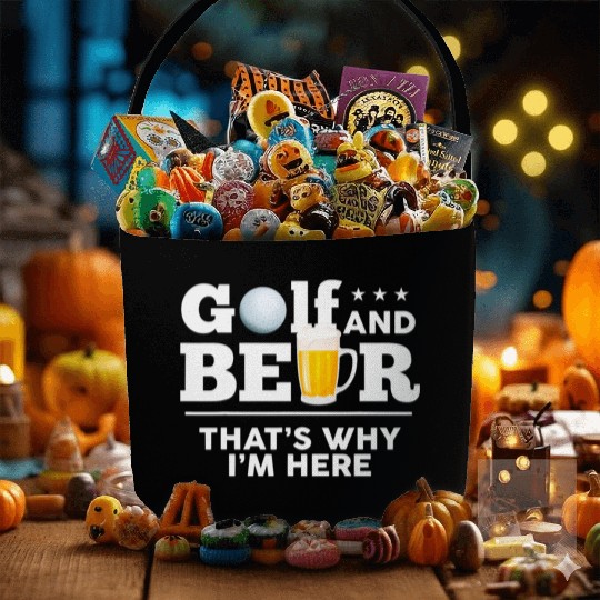 Golf and Beer Joke Dad Funny Fathers Day Drinking Fabric Baskets