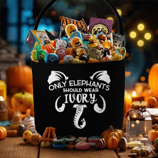 Elephants Ivory Extinction Awareness Save Animals Fabric Baskets