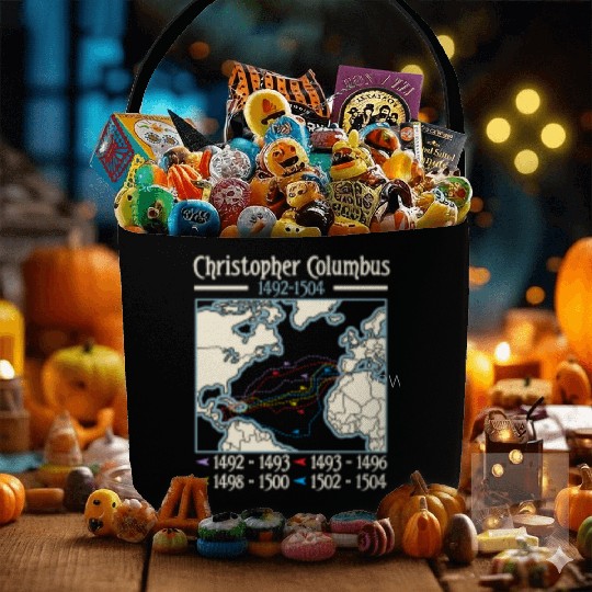 Columbus day america map Christopher Columbus Fabric Baskets