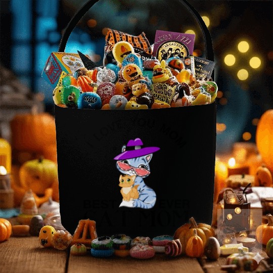 best cat mom ever Fabric Baskets