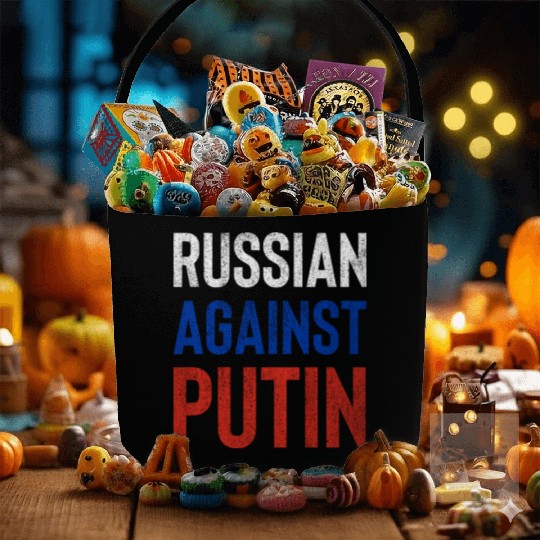 Russian against Putin russia flag grunge Fabric Baskets