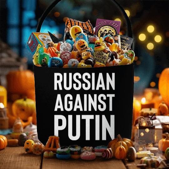 Russian against Putin white Fabric Baskets