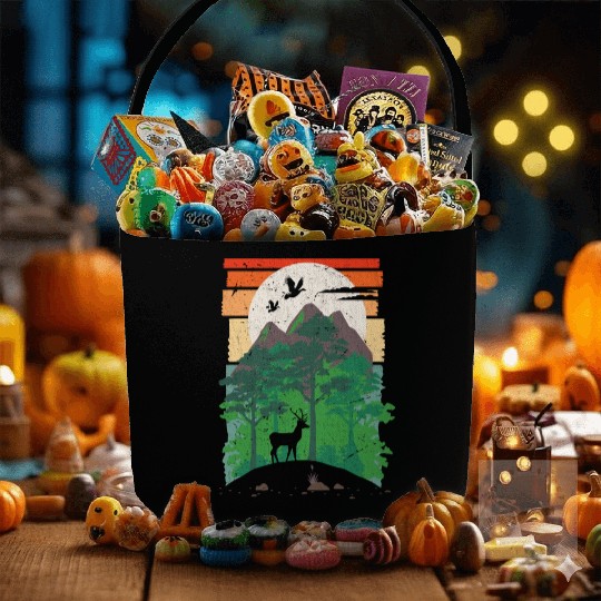 Deer Forest Outdoor Nature Animals Fabric Baskets