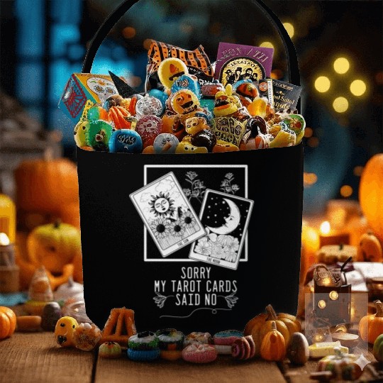 Gothic Moon Sun Tarot Card Said No Halloween Fabric Baskets