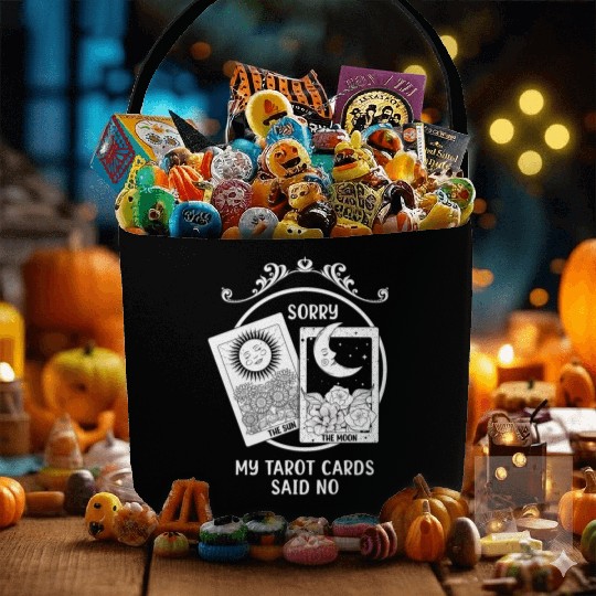 Moon Sun Tarot Card Said No Halloween Fabric Baskets