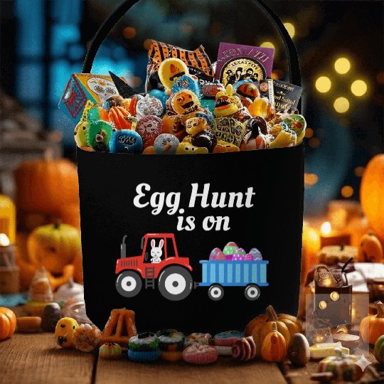 Egg Hunt is On Easter Sunday Christian Holiday Fabric Baskets