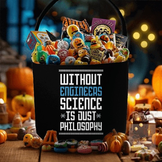 Science Is Just Philosophy Funny Engineering Joke Fabric Baskets