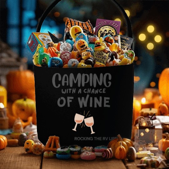 Camping With a Chance of Wine Fabric Baskets