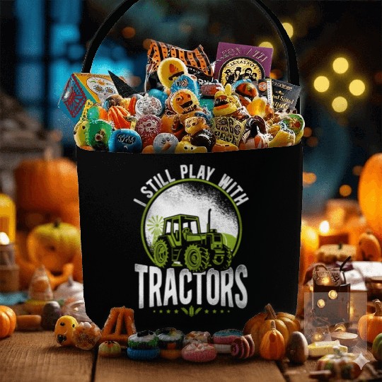 Farming Farmer Tractor Vintage I Fabric Baskets