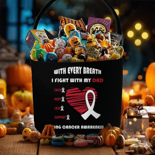 Faith Hope Love Support Squad Lung Cancer Dad Fabric Baskets