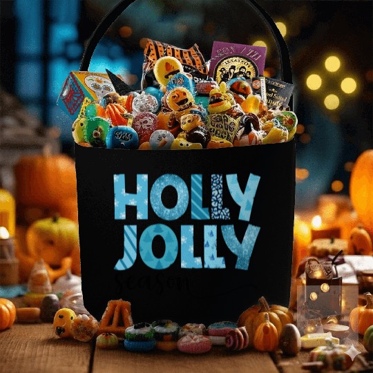 Holly Jolly season sublimation Fabric Baskets