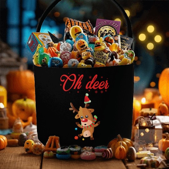 Oh deer Christmas Sweater Fabric Baskets