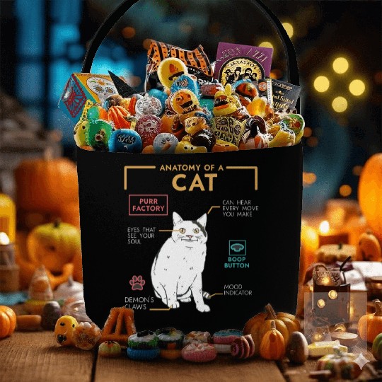 Funny Weird Cat Meme Smiling, Anatomy of A Cat Fabric Baskets